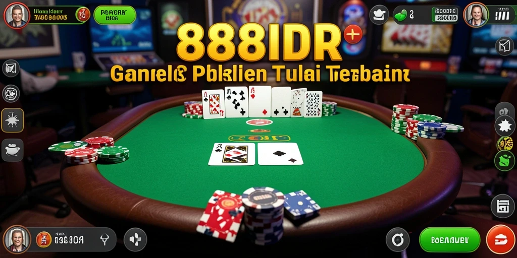 Screenshot gameplay Poker menunjukkan suasana seru dan interaktif di 888IDR.
