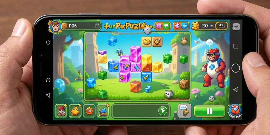 Tampilan gameplay D06 dengan berbagai teka-teki menantang.