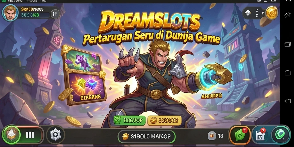 Tangkapan layar DREAMSLOTS menampilkan aksi pertarungan yang seru dan dinamis.