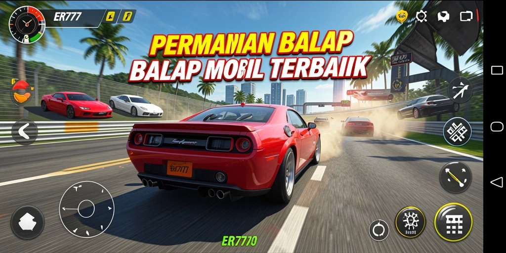 Tampilan gameplay seru dan mendebarkan dari balapan di ER777.