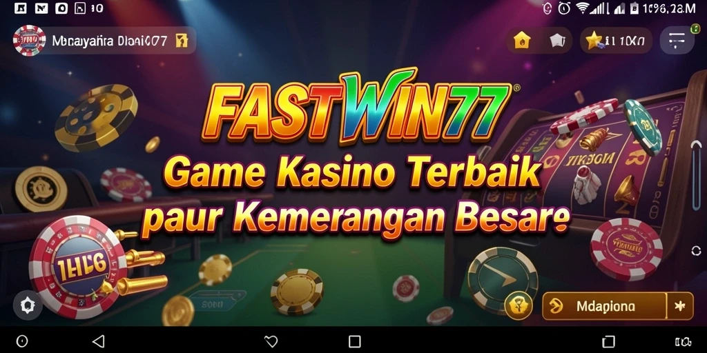 Screenshot utama FASTWIN77 menampilkan gameplay Kasino yang mendebarkan dan berwarna-warni.