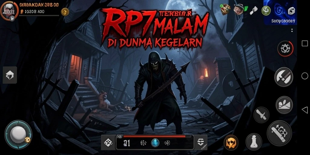 Screenshot RP777 menampilkan momen menegangkan di dalam hutan misterius.